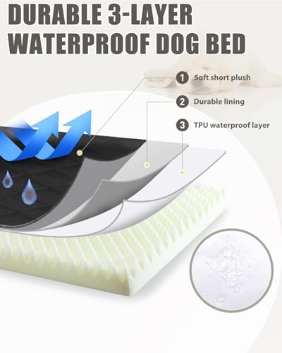 NUPIDA Orthopedic XL Dog Crate Beds Large Sized with Washable Cover, 41x27