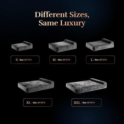 NOAH & PAW Dog Bed, 28x23x7.5 Inch, Orthopedic Dog Beds for Medium Size Pets, Eggshell Memory Foam Infused with Cooling Gel, Water Resistant, Machine Washable, Includes Inner Cover (Velvet Collection)