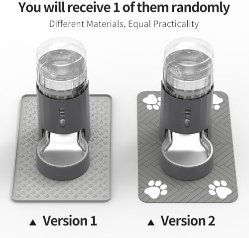 JUNSPOW Cat Water Dispenser with Placemat and Stainless Steel Bowl (4L)