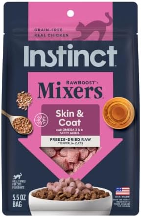 Instinct Freeze Dried Mixers, Cat Food Toppers, Skin & Coat, 5.5 oz