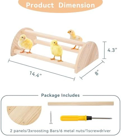 PETSFIT Baby Chick Roosting Bar, Anti-Rotation, Solid Wood, for Brooder