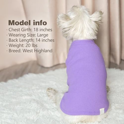 KYEESE 2Pack Waffle Dog Shirt for Small Dogs Soft Dog Sweater Tank Top