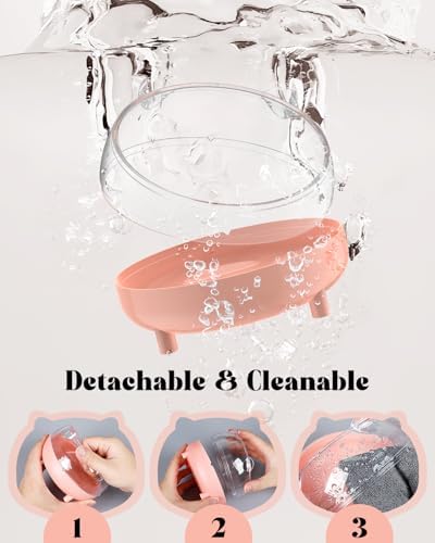 Pawfly Hamster Sand Bath Container, Hamster Sand Bath Box, Hamster Bathtub, Hamster Bathroom, Hamster Toilet, Plastic Dust Bath for Dwarf Hamsters, Syrian Hamsters, Mice, Gerbils & Small Animal, Pink