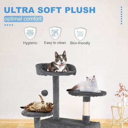 FDW | 54" Cat Tree Tower | Light Gray | Multi-Level Indoor Activity Center