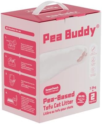 Pea Based Tofu Cat Litter, Dust Free Cat Litter, Low Tracking, and Natural Odor Control, Flushable (2 Bags, Sweet Peach)