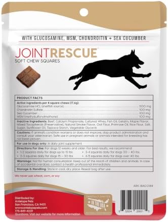 Ark Naturals Joint Rescue Supplement Dog Chews - Beef Flavor