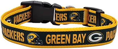Pets First NFL Green Bay Packers Licensed PET COLLAR, Medium - Heavy-Duty, Strong, and Durable Dog Collar. Available in 31 Football Teams and 4 Sizes