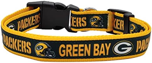 Green Bay Packers NFL Dog & Cat Collar - Large, Shiny & Colorful, Licensed by The NFL