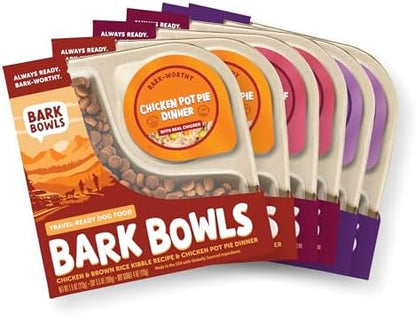 On The Go Dog Food, Chicken Pot Pie Dinner, Turkey Fare Dinner & Homestyle Beef Dinner Variety Pack - 7.5 oz Tray (6 Count), Made in The USA