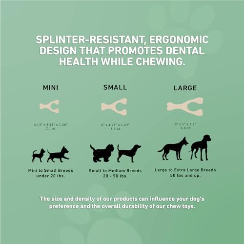 BetterBone - Medium Density - Ideal for Moderate to Strong Chewers - All-Natural, Nylon-Free Dog Chew Toys - Non-Toxic, Promotes Dental Health, Splinter-Resistant, Sustainably Made