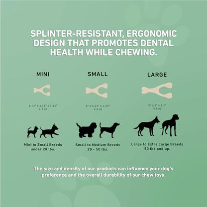 BetterBone - Medium Density - Ideal for Moderate to Strong Chewers - All-Natural, Nylon-Free Dog Chew Toys - Non-Toxic, Promotes Dental Health, Splinter-Resistant, Sustainably Made