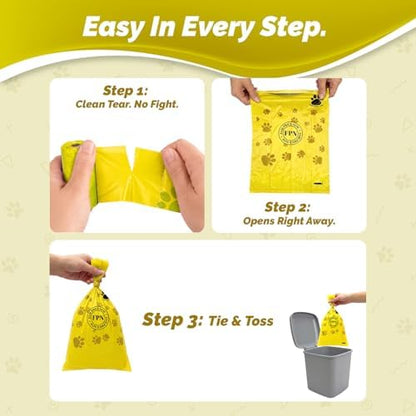 Dog Poop Bags Lemon Scented 16 Rolls 240 Count Biodegradable Pet Waste Bags Leak Resistant with Fresh Lemon Scent Fit Most Dispensers for Small & Large Dogs