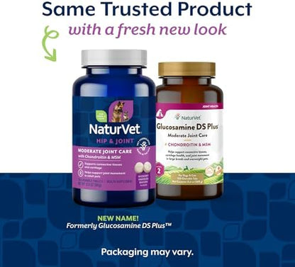 NaturVet Moderate Hip & Joint Care w/Chondroitin & MSM, Dogs & Cats, 120ct