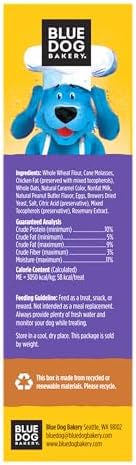 Blue Dog Bakery Natural Dog Treats, More Crunch Large, Peanut Butter, 18oz (6 Count)