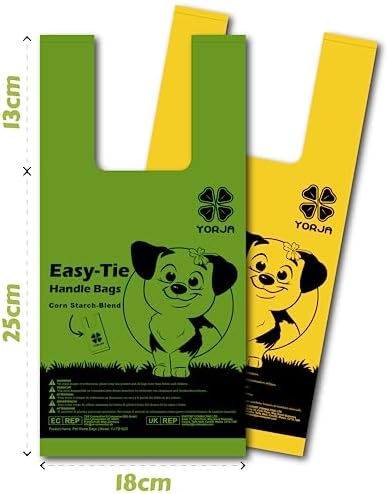 Tie Handles Dog Poop Bags, 440 Pet Waste Bags, Thick and Strong 100% Leak-Proof Easy Tie Up Doggy Bags