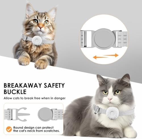 GPS Tracker for Cats (iOS Only), MINI GPS Cat Tracker, Real-Time Location Pet Tracker, No Monthly Fee, Compatible with Apple Find My,Anti-Lost,Finder Tag for Vehicles, Pets, Kids, Items (White)