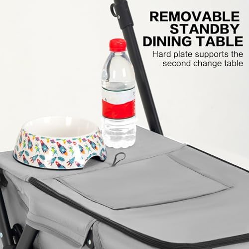 Pet Stroller Cat Dog Stroller Travel Folding Pet Carriers（Gray）