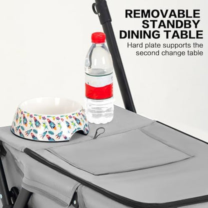 Pet Stroller Cat Dog Stroller Travel Folding Pet Carriers（Gray）