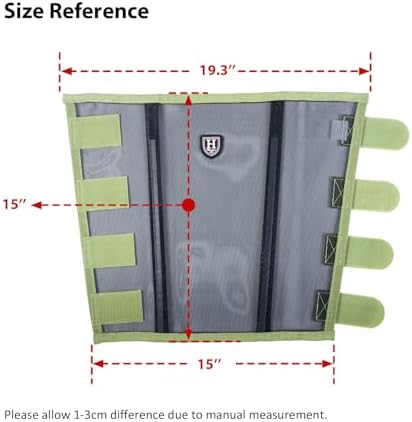 Harrison Howard Loose-Fitting Horse Fly Leggings Breathable, Tear-Resistant Fine Mesh Leg Guards Stay-on Comfortable Fly Boots (Set of 4)