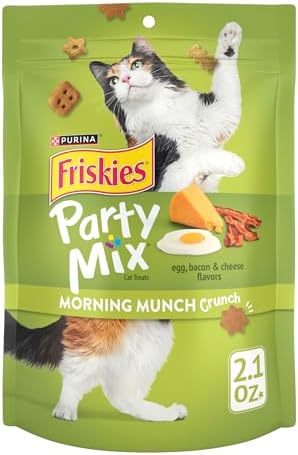 Purina Friskies Party Mix Morning Munch Crunch Cat Treats - (Pack of 10) 2.1 oz. Pouches