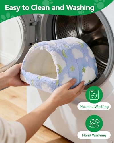 Guinea Pig Hideout Winter Warming Guinea Pig House,Washable Hamster Hideout Small Winter Fluffy Warm Cave for Parrot, Hamsters, Guinea Pigs & Small Animals, Machine Washable Cozy