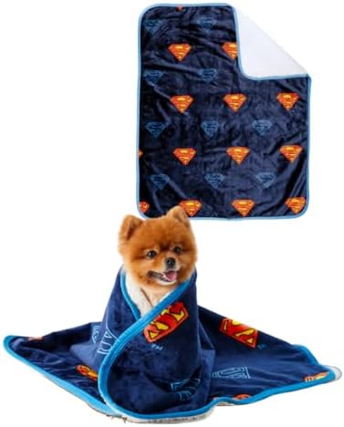 Franco Superman DC Comics Waterproof Dog Bed Cover, Large 30x40 Pet Blanket for Furniture Bed Couch Sofa, (Officially Licensed)