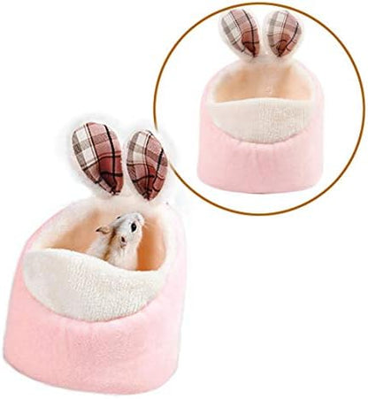 Soft Small Pet Bed, Hamster Nest Pouch Cute Mouse House Hammock Sugar Glider Hideout Cage Accessories, Bedding for Gerbil Degu Golden Bear Hedgehog