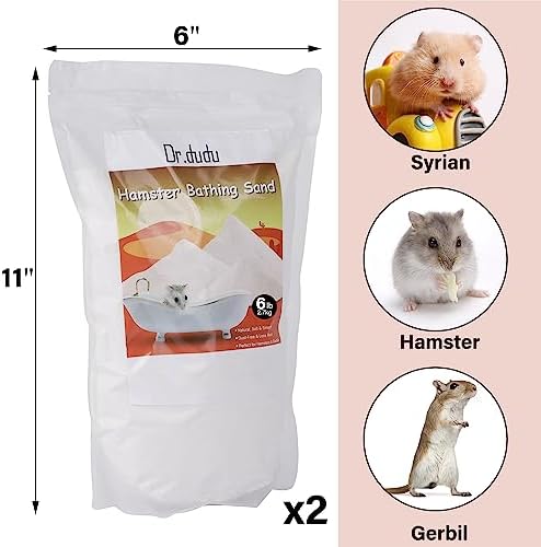 DR.DUDU 12lb Hamster Sand for Sand Bath, Hamster Cage Accessories(White)