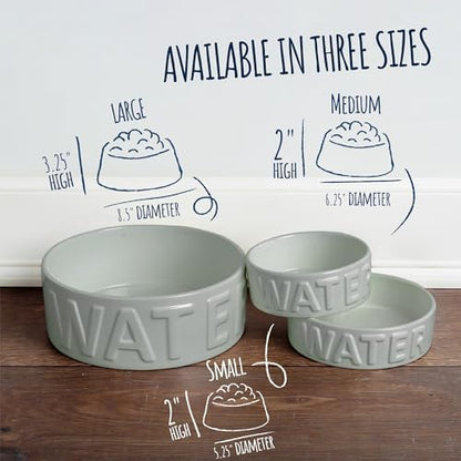 Park Life Designs Pet Bowl | Classic Water (Large, Grey)