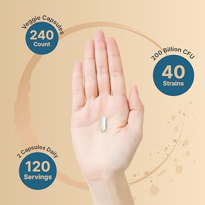 NatureBell Probiotics 200 Billion CFU Per Serving, 40 Strains, 240 Capsules