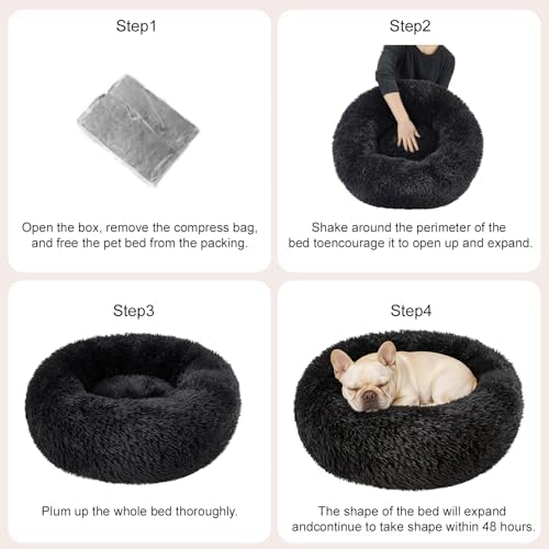 Dog Calming Beds for Large Dogs Round Donut Washable Large Sized Dog Bed