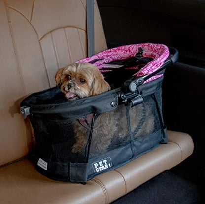 Pet Gear No-Zip View 360 Pet Carrier & Car Seat, 20", Blossom