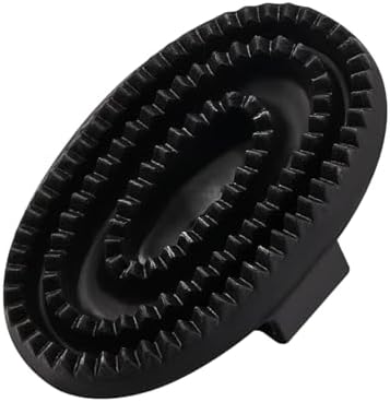 Rubber Curry Comb with Handle, Grooming Brush for Dogs, Cats & Horses