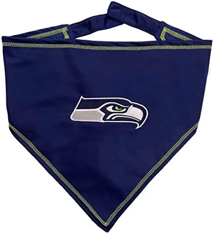 NFL Seattle Seahawks TIE Bandana, Large/X-Large. Dog Bandana Scarf Bib for Pet Cat Dog. The Ultimate Game-Day, Party Bandana