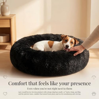nononfish Cozy Donut Dog Bed,Soft Calming Bed for Small Pets