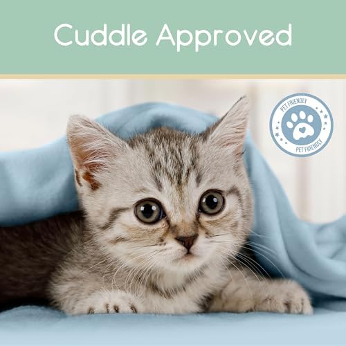 Vellux Twin Size Microfleece Supersoft Lightweight Throw Blanket | All-Season Comfort | Plush Pet-Friendly Blue