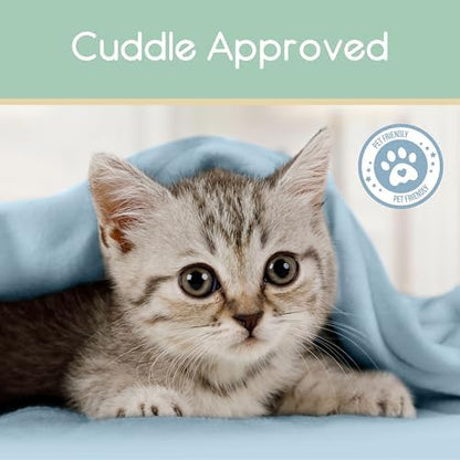 Vellux Twin Size Microfleece Supersoft Lightweight Throw Blanket | All-Season Comfort | Plush Pet-Friendly Blue