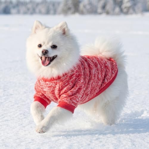1 Pack Dog Sweaters for Small Dogs Girl Boy Winter Fleece Clothes Warm Soft Dog Sweatshirt Outfit for Dogs Cats Pet Apparel