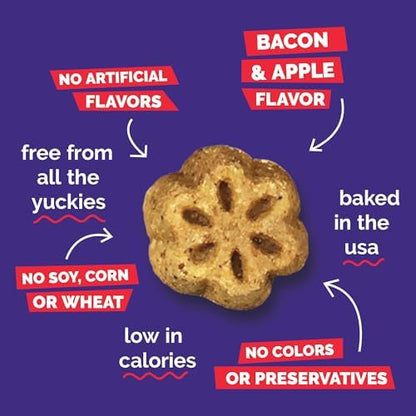Fruitables Skinny Mini Dog Treats, Healthy Sweet Potato Treat for Dogs, Low Calorie & Delicious, Puppy Training, No Wheat, Corn or Soy, Made in the USA, Bacon and Apple Flavor, 12oz (Pack of 2)