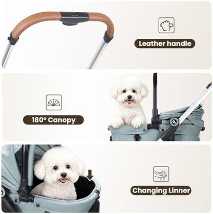 T3 Pro Pet Stroller for Small Dog & Cats up to 44 lbs (Green)