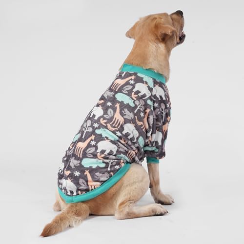 LovinPet Flannel Dog Coat, Winter Dog Coat, Hippos Zoo, L