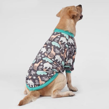LovinPet Flannel Dog Coat, Winter Dog Coat, Hippos Zoo, L
