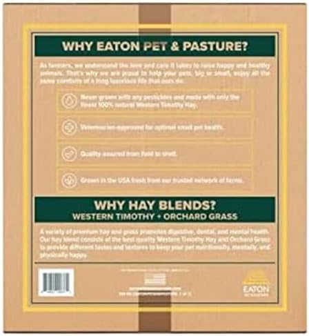 Eaton Pet and Pasture Western Timothy Hay Orchard Blend for Pets, 25 Lb Box