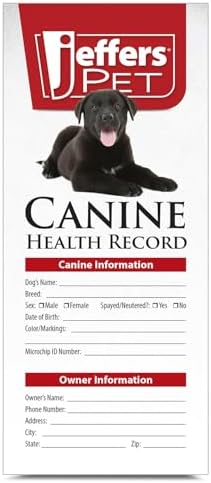 Jeffers Canine Health Records, Single Pack - Health Tracker & Monitor Logbook for Vaccinations, Treatment and Wellness, Includes Owner Info, Veterinary Record Keeper, Dog Care Organizer