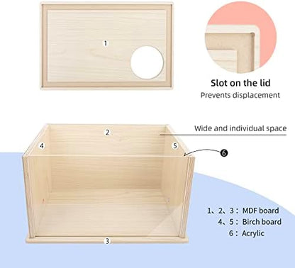 Niteangel Visible Hamster Digging Box for Syrian Dwarf Roborovski Campbell Hamsters Gerbils Mice Lemmings Degus or Other Small-Sized Pets (Burlywood)