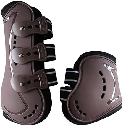 Horse Boots Open Front Jumping Tendon Sport Boots, Hind Fetlock Boots, Secure Leg Protection, Classic Breathable Equine Supplies, Set of 4