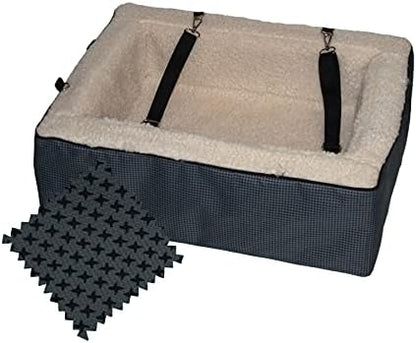 Pet Gear Lookout Booster Car Seat, Removable Comfort Pillow, Safety Tether Included, Installs in Seconds, No Tools Required, NEW Designer Slate - Grey