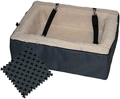 Pet Gear Lookout Booster Car Seat, Removable Comfort Pillow, Safety Tether Included, Installs in Seconds, No Tools Required, NEW Designer Slate - Grey