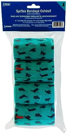SyrFlex Cohesive Bandage 4” Teal Boot and Cactus 4pk