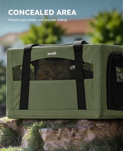 Pecute Cat Carrier Stable, Pet Carrier with Privacy Partition,Green